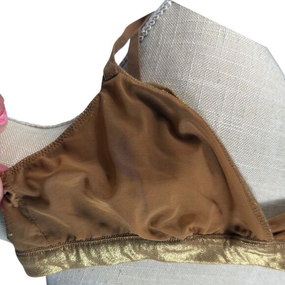 SKIMS Limited Edition Gold Sparkle Fits Everybody Classic Crossover Bralette - Picture 8 of 9